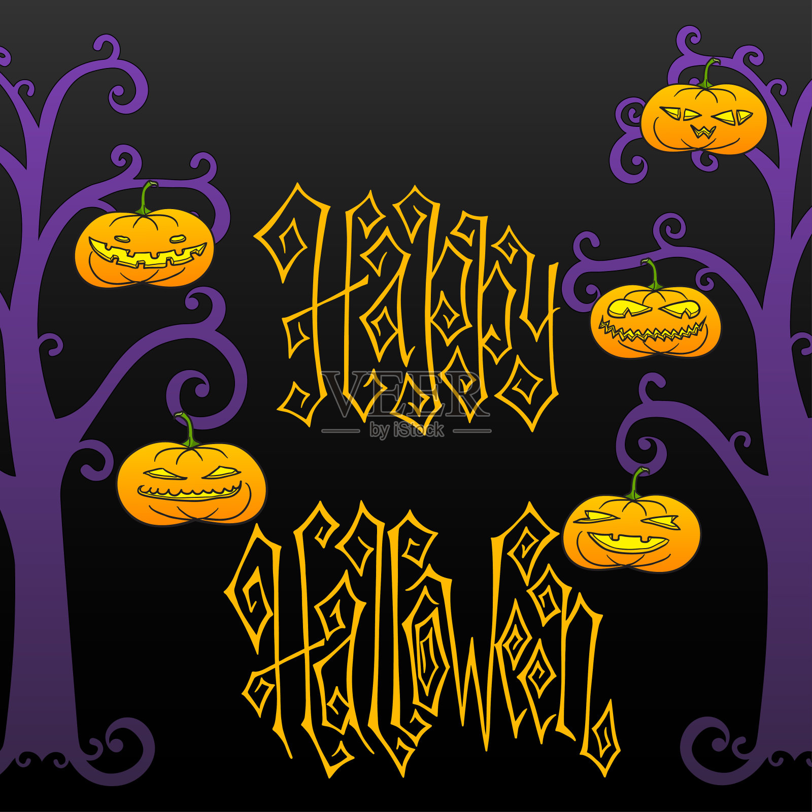 万圣节的贺卡插画图片素材