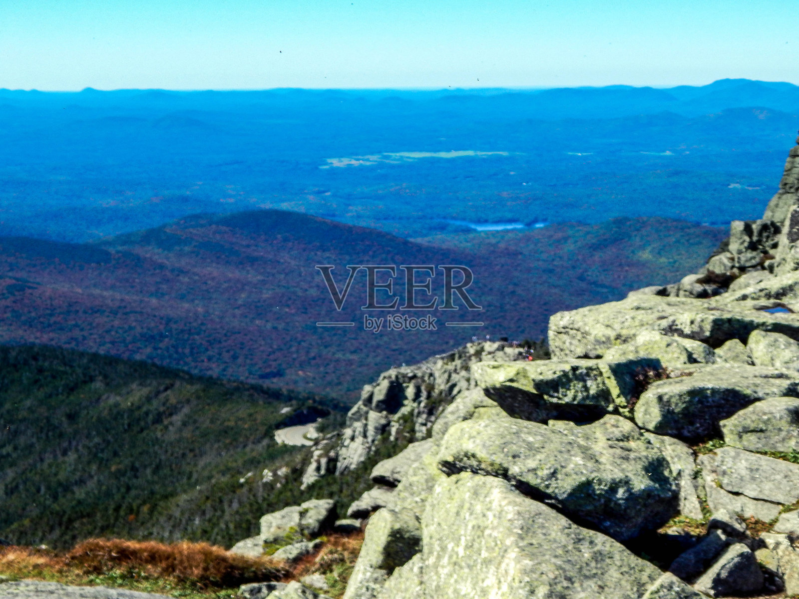 阿迪朗达克公园山脉鸟瞰图(从白面山)照片摄影图片