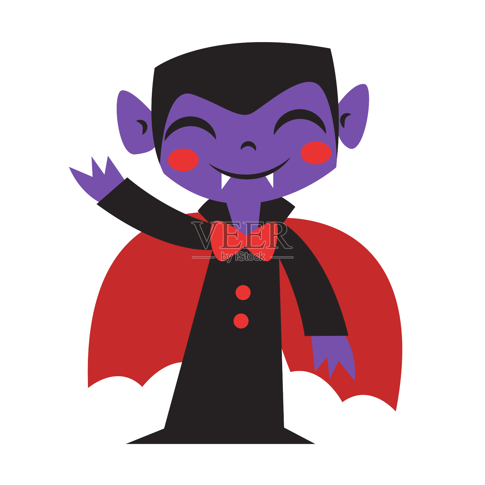 万圣节开心吸血鬼紫色矢量图设计元素图片