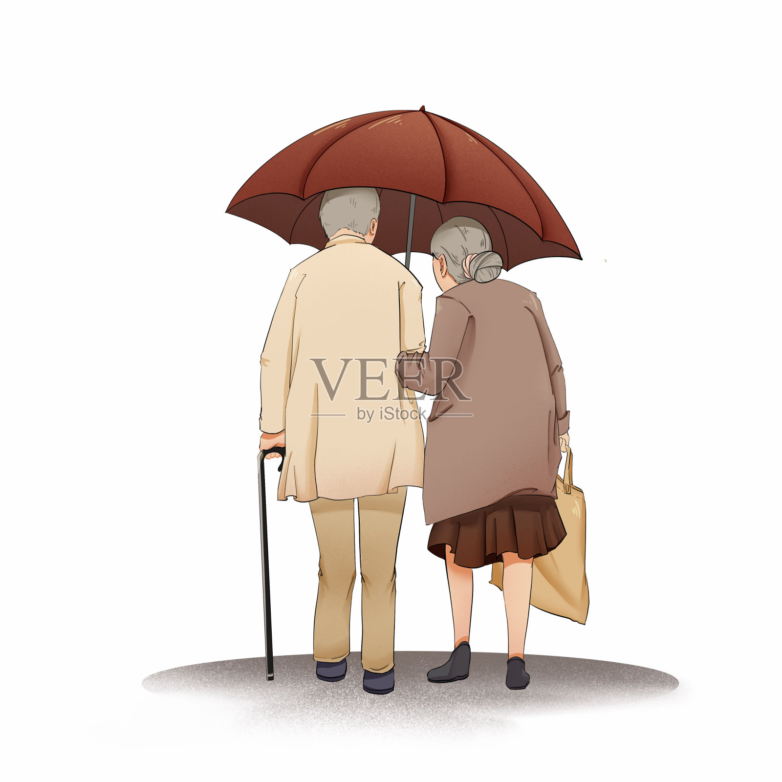 重阳节老夫妻背影设计元素图片