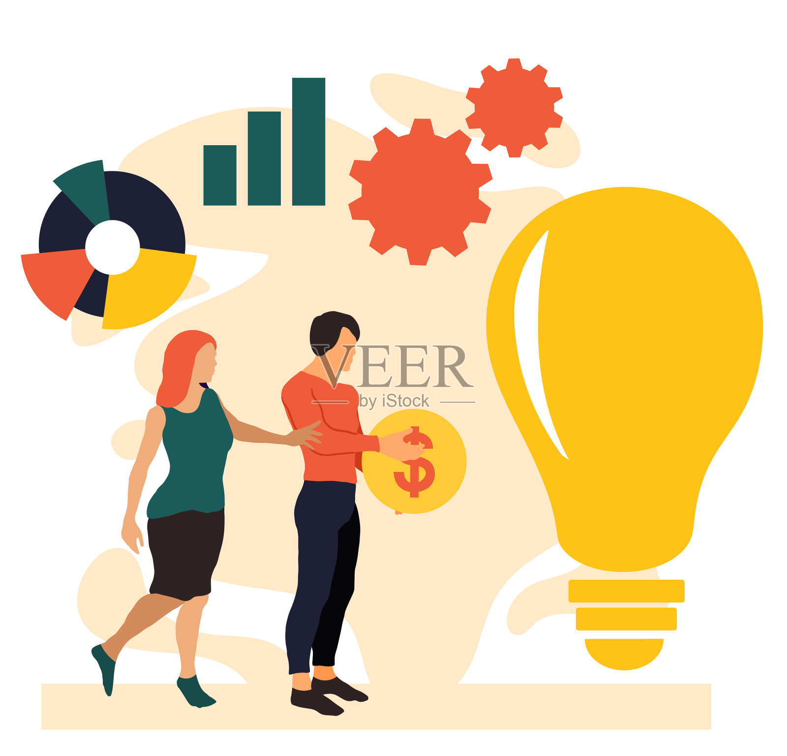商业模式资助项目插画图片素材