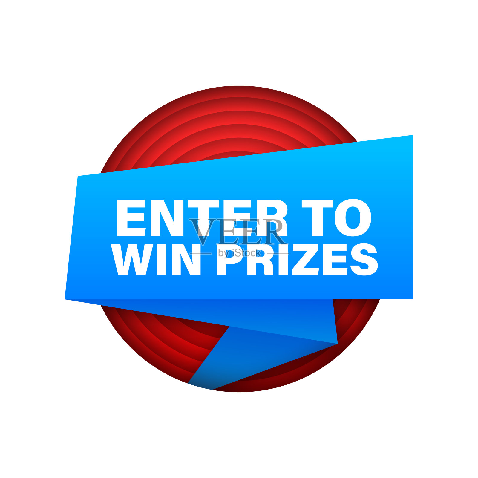 带横幅与文字eter赢得奖品，海报在流行艺术风格。矢量插图。插画图片素材