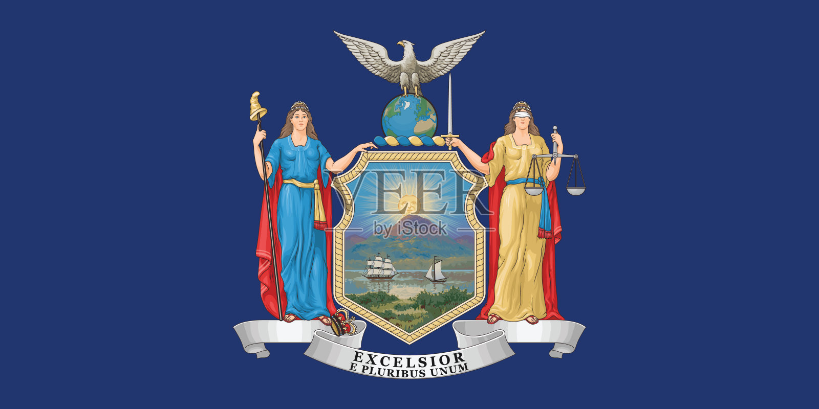 美国纽约国旗插画图片素材