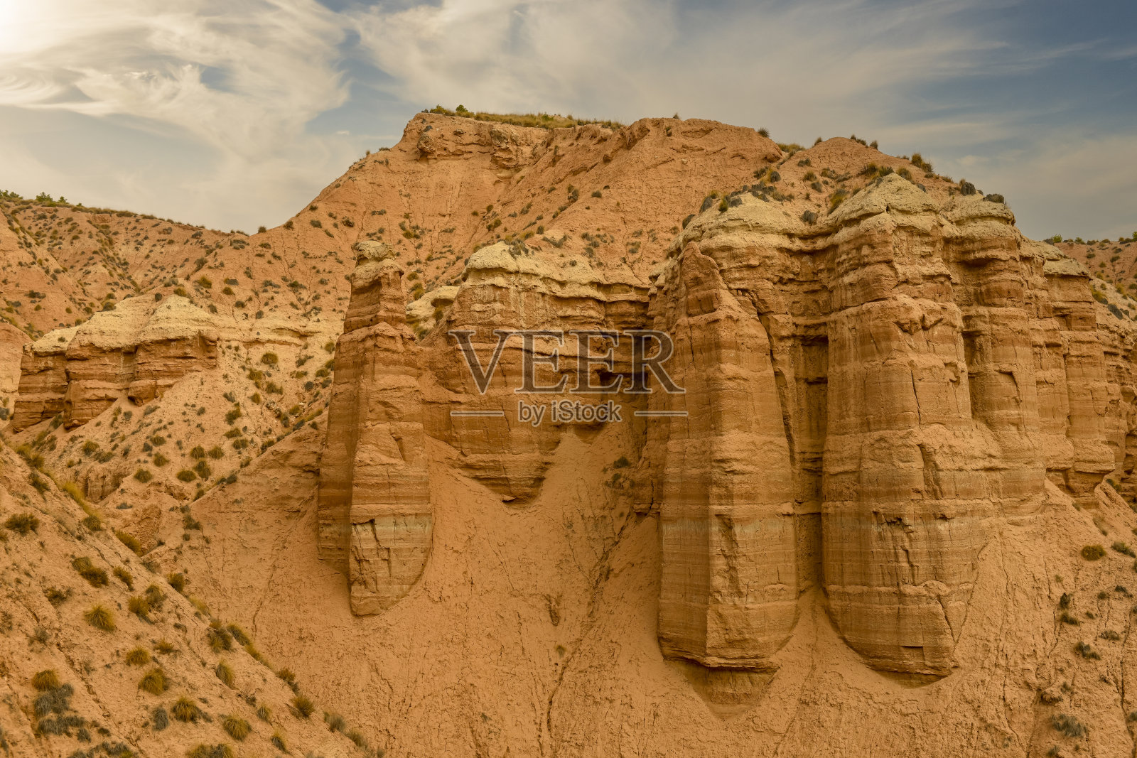 联合国教科文组织格拉纳达世界地质公园的沙漠。照片摄影图片