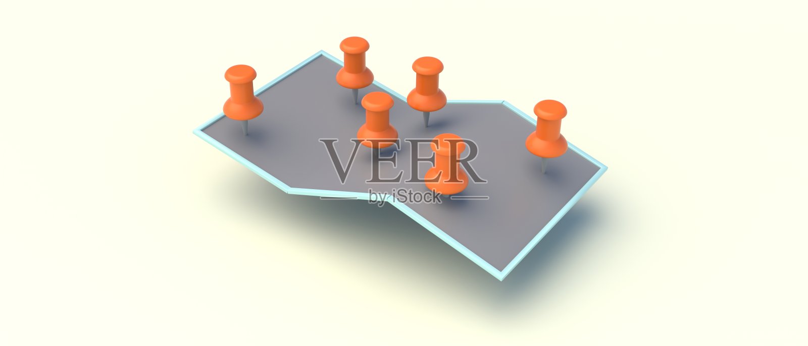 地图和针指针位置，在白色背景，旅行导航GPS概念。三维演示照片摄影图片