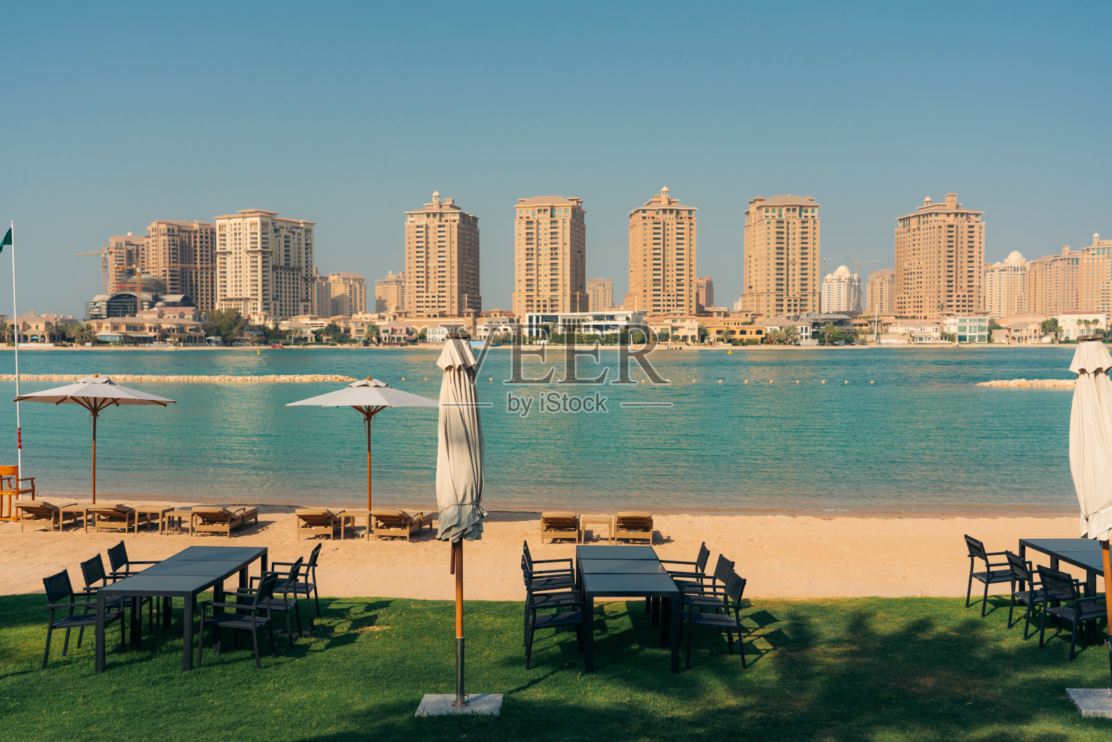 卡塔尔多哈的海滩照片摄影图片
