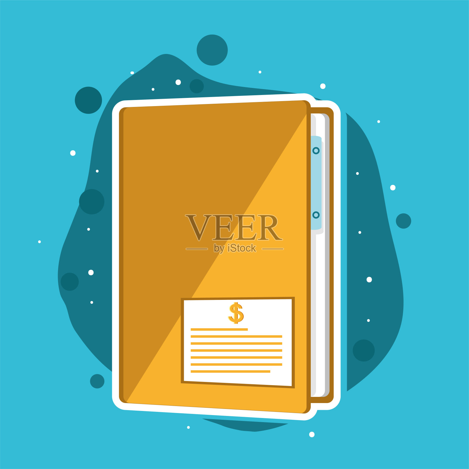 财务管理文件夹插画图片素材