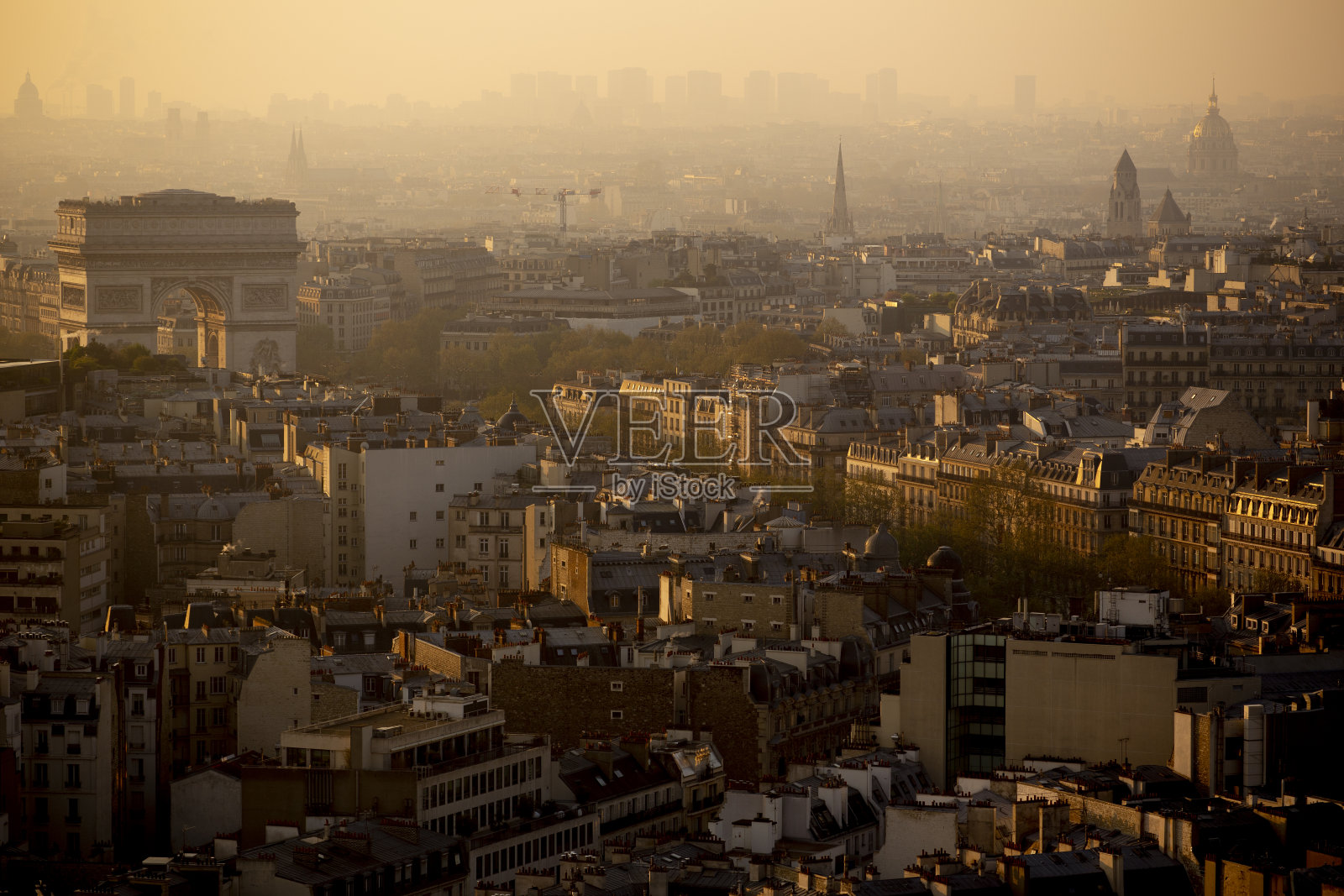 凯旋门城市日出照片摄影图片