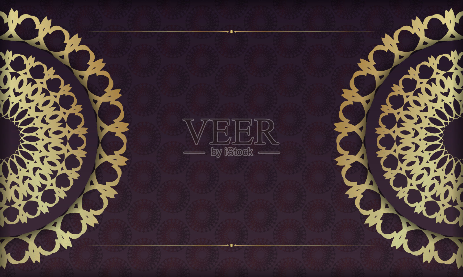 勃艮第背景与复古金色图案的设计下，您的标志插画图片素材