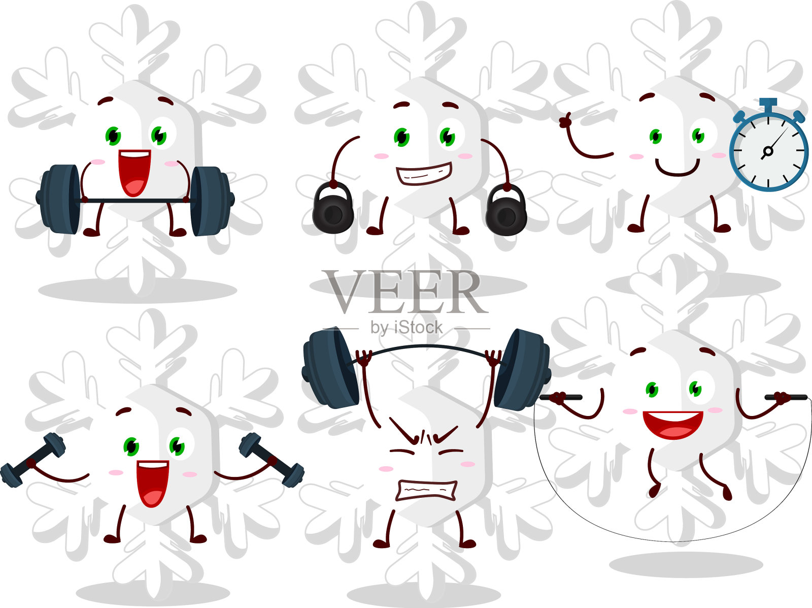 一个健康的雪花卡通风格尝试了一些设计元素图片