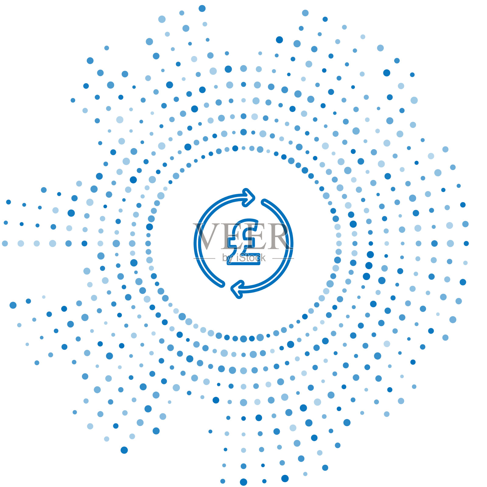 有英镑符号的蓝线硬币插画图片素材