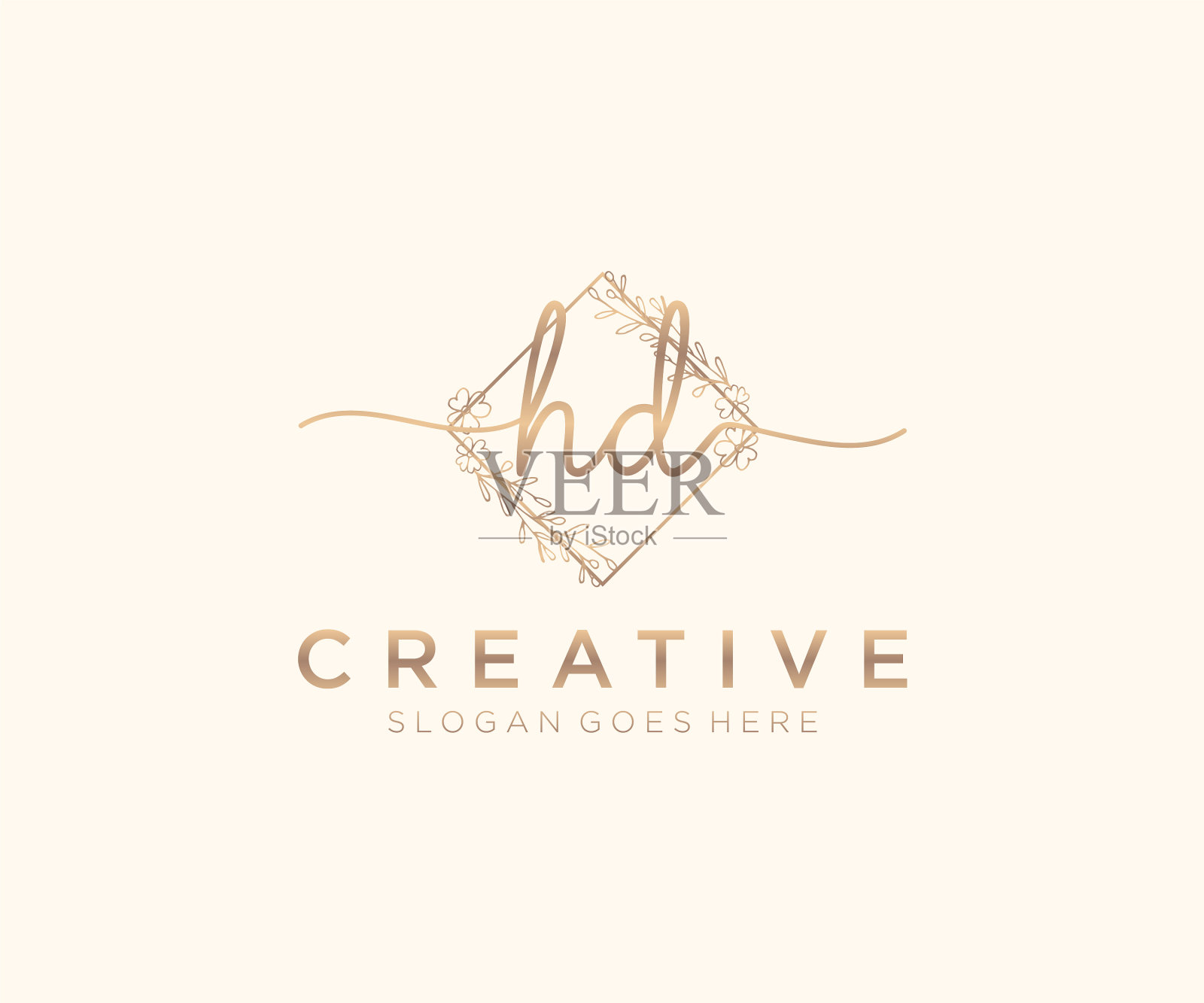 最初的高清女性标志美字母和插画图片素材