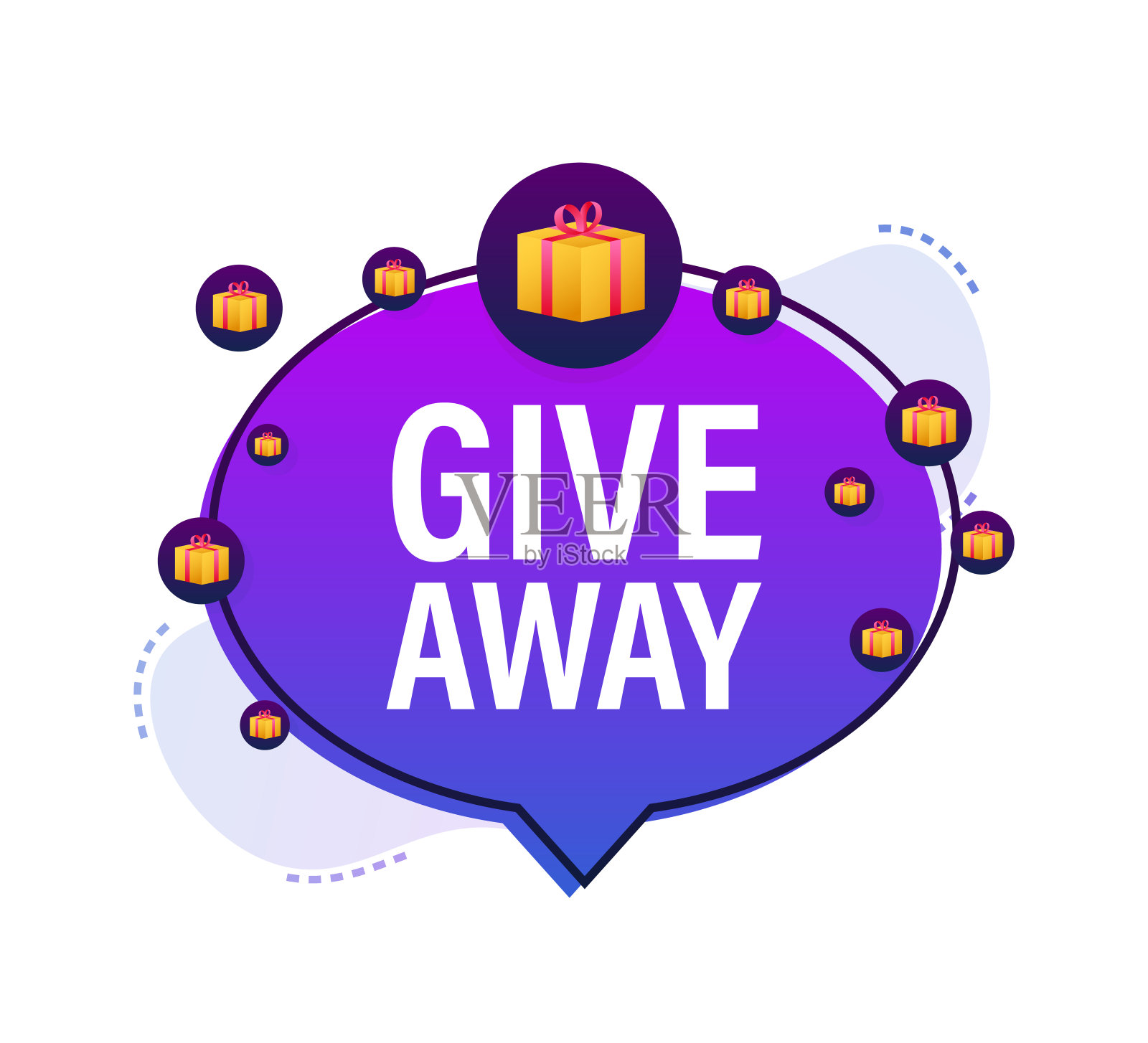 礼品盒图标设计模板。赠品。排版设计。邮筒。冠军旗帜。矢量插图。插画图片素材