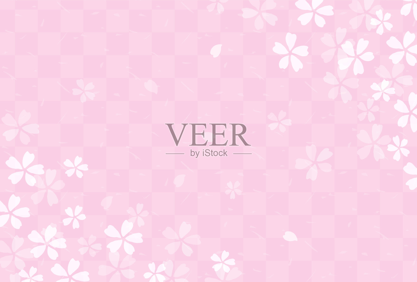 向量背景与樱花横幅，贺卡，传单，社交媒体墙纸等。插画图片素材