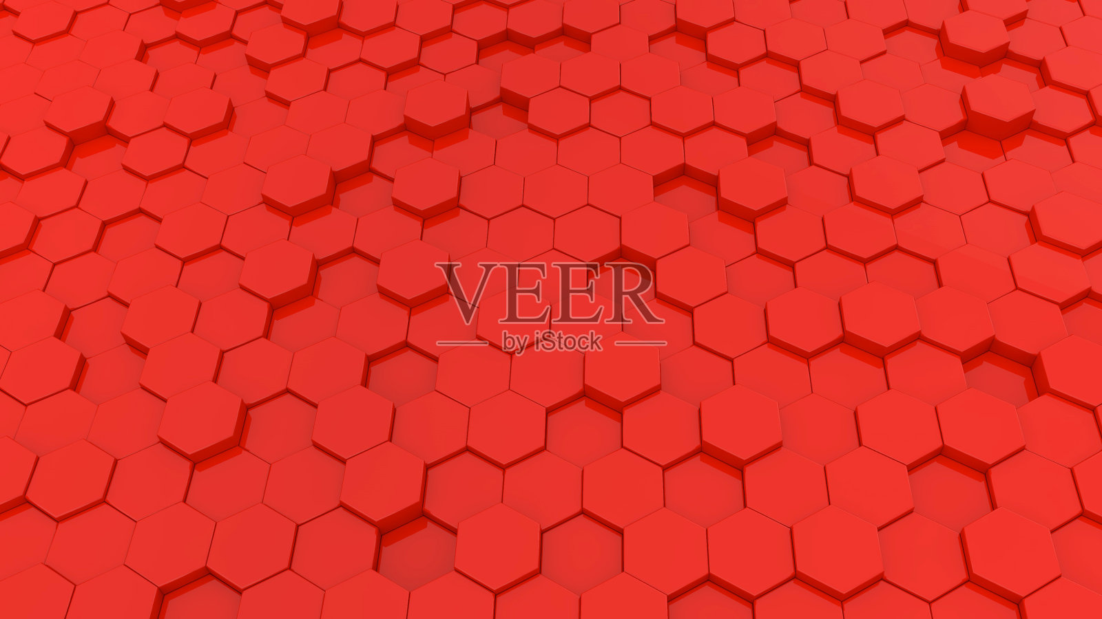 抽象背景与红色六边形。照片摄影图片