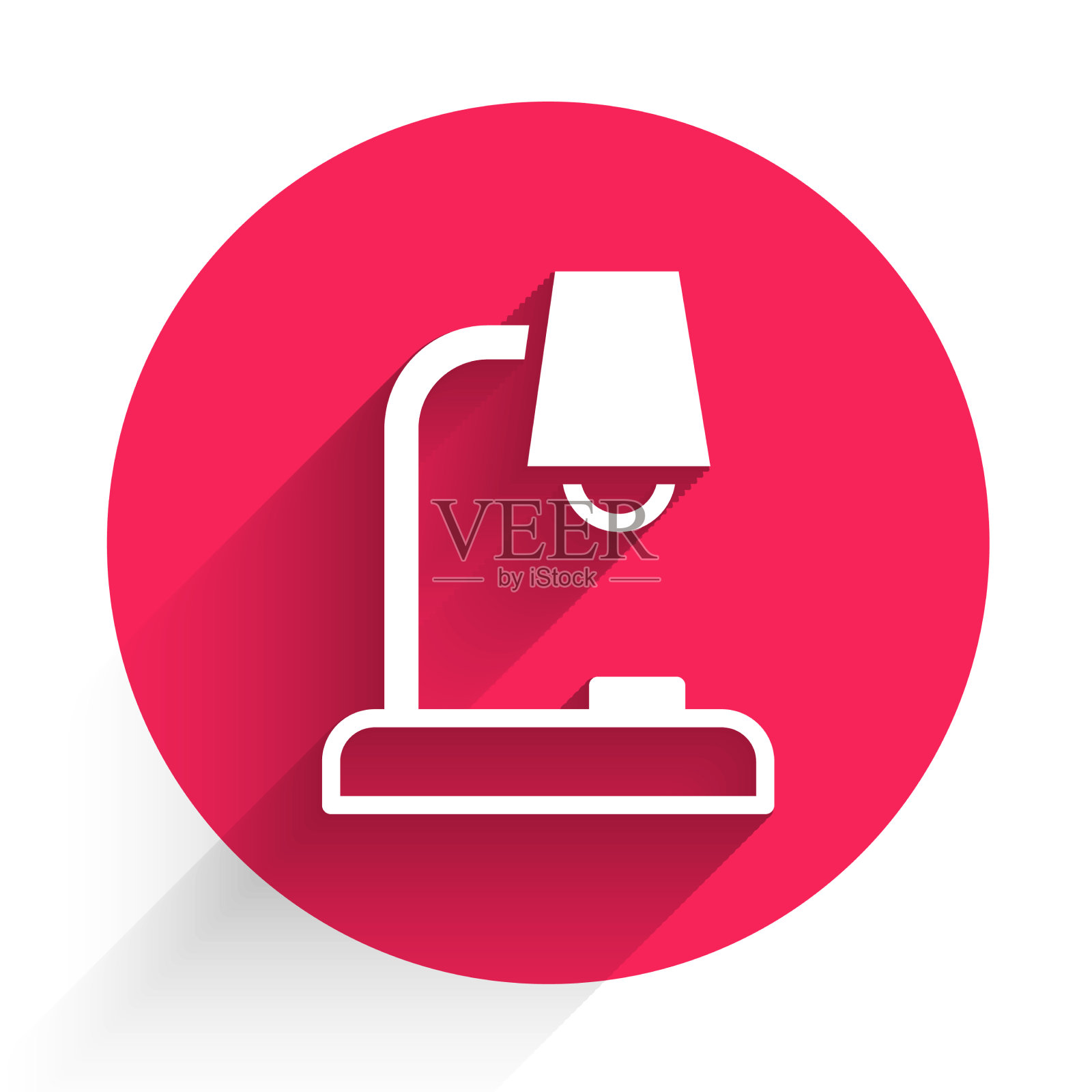 白色台灯图标与长长的影子隔离插画图片素材