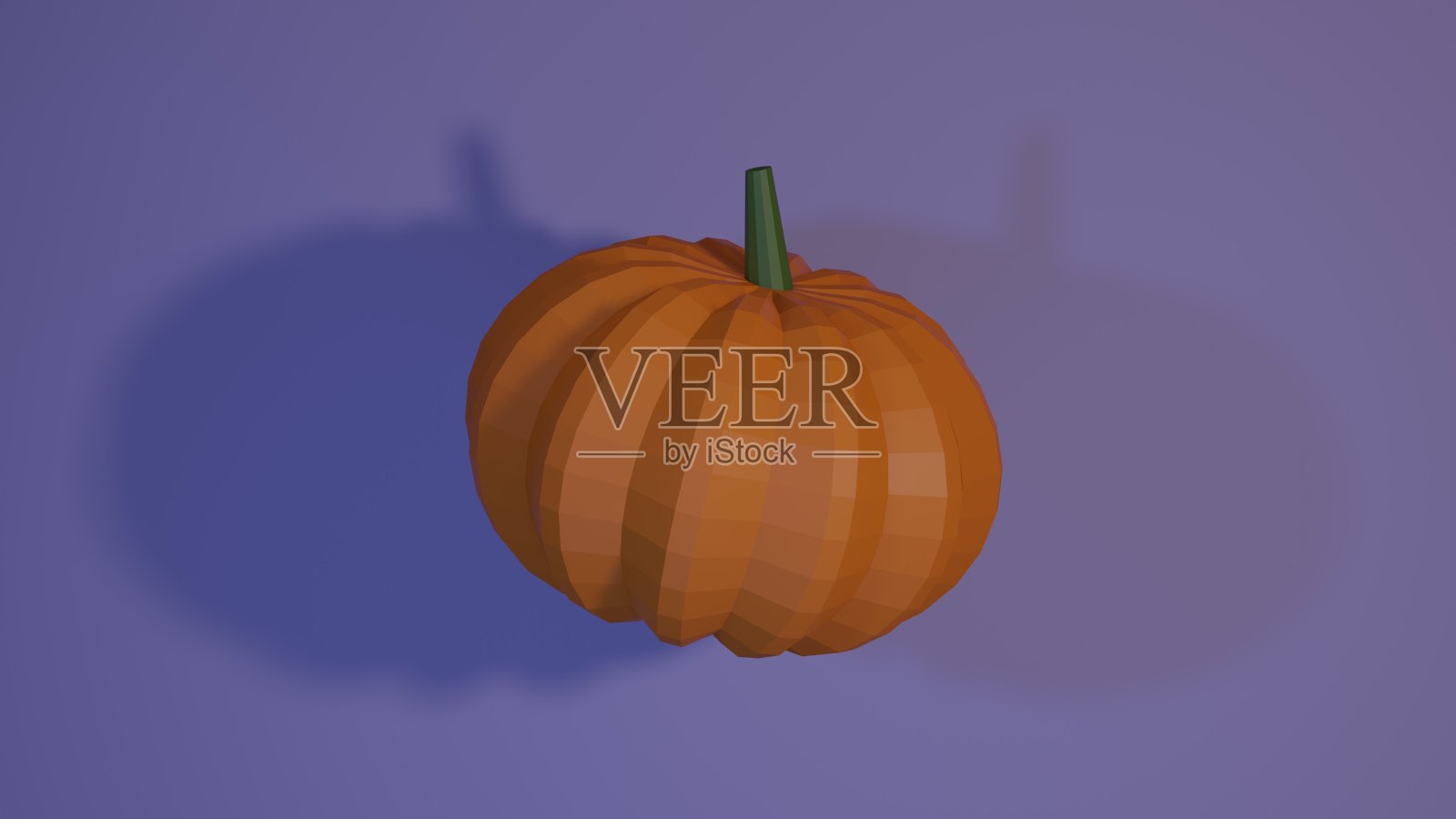 漂浮在霓虹灯下的低聚南瓜照片摄影图片