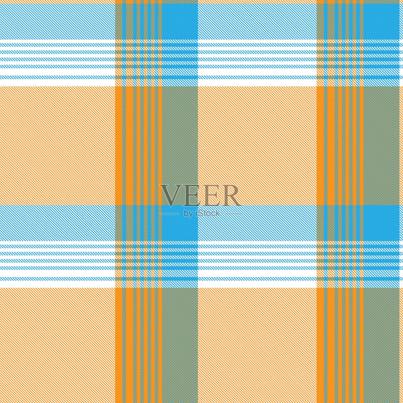 橙色不对称格子图案无缝插画图片素材
