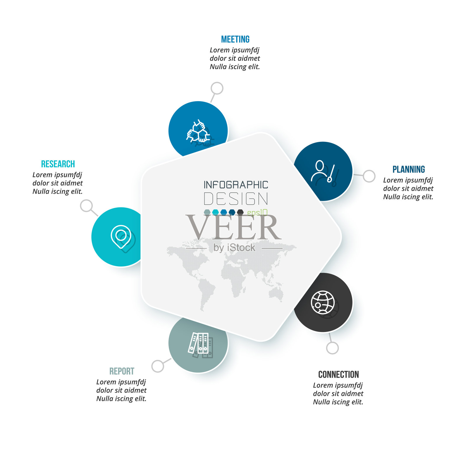 带有图表的业务概念信息图表模板。设计模板素材