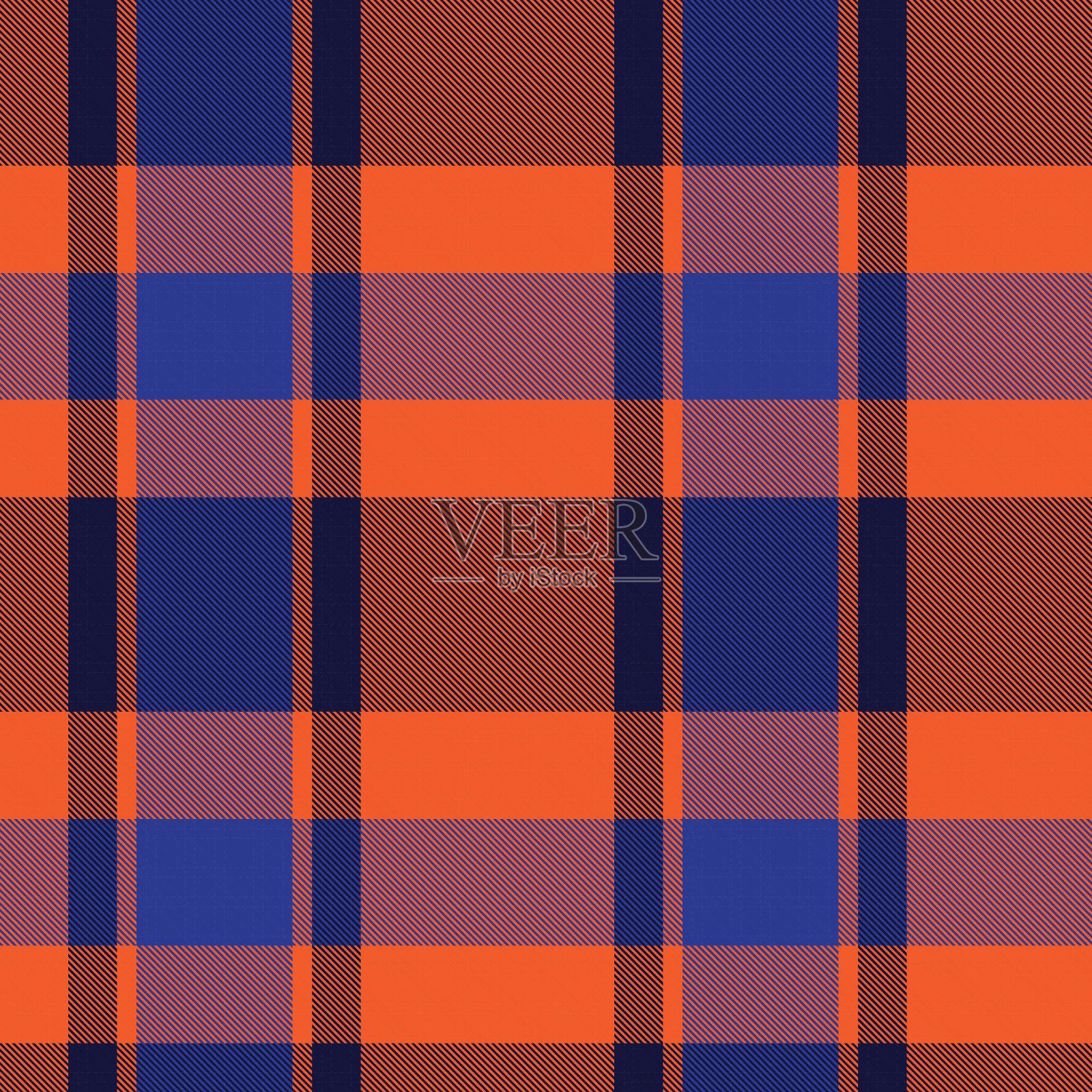橙色不对称格子图案无缝插画图片素材