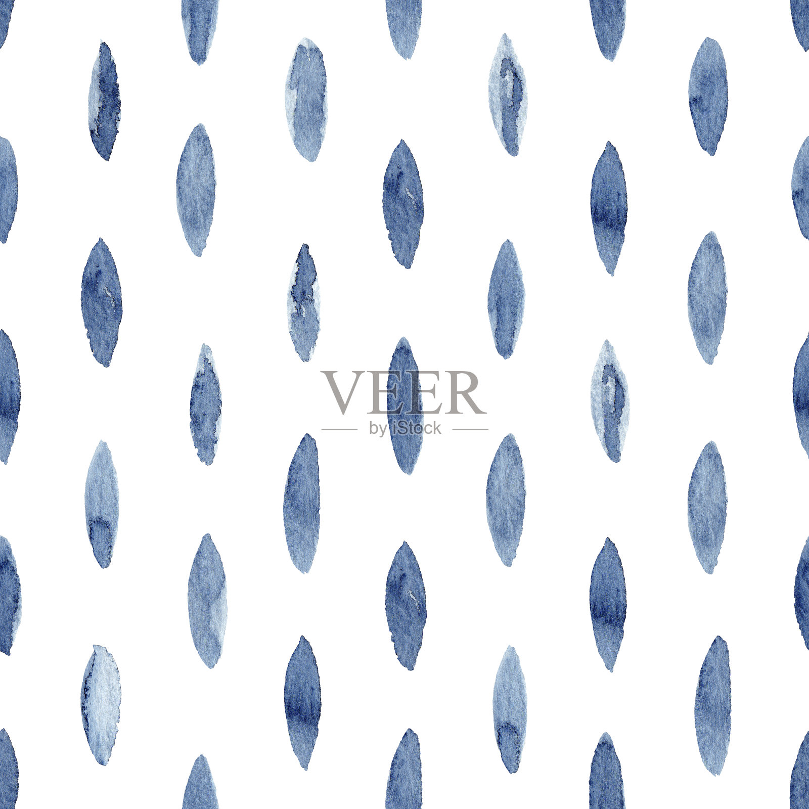 水彩无缝图案抽象背景。蓝色的靛蓝插图。插画图片素材