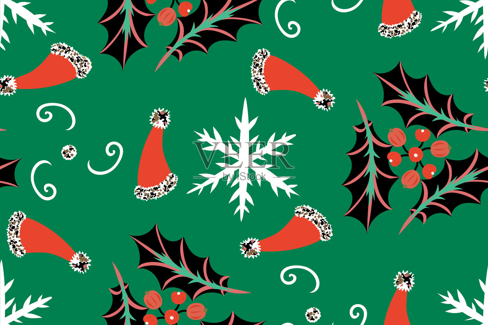 多彩的圣诞节和新年无缝格局。矢量设计剪贴簿，纺织品，墙纸，其他表面。插画图片素材