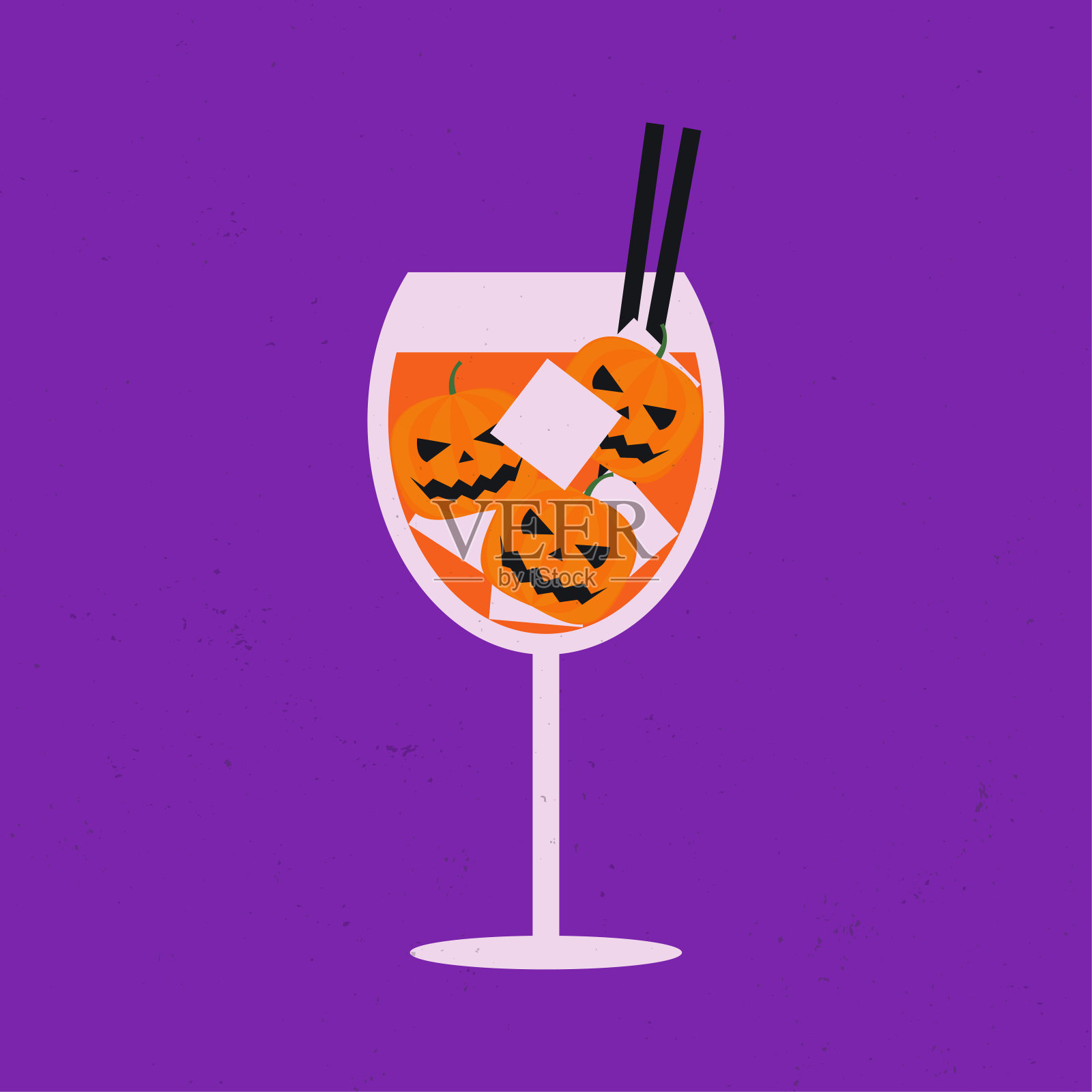 万圣节派对上的诡异鸡尾酒。插画图片素材