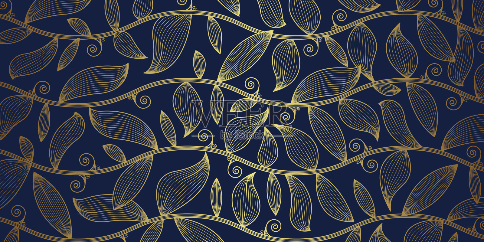 黄金奢华线条艺术背景向量插画图片素材