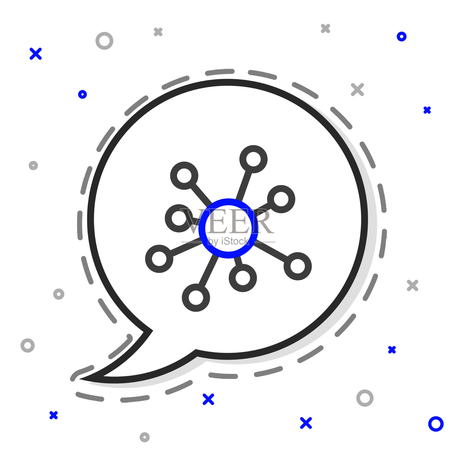 线分子图标孤立的白色背景插画图片素材