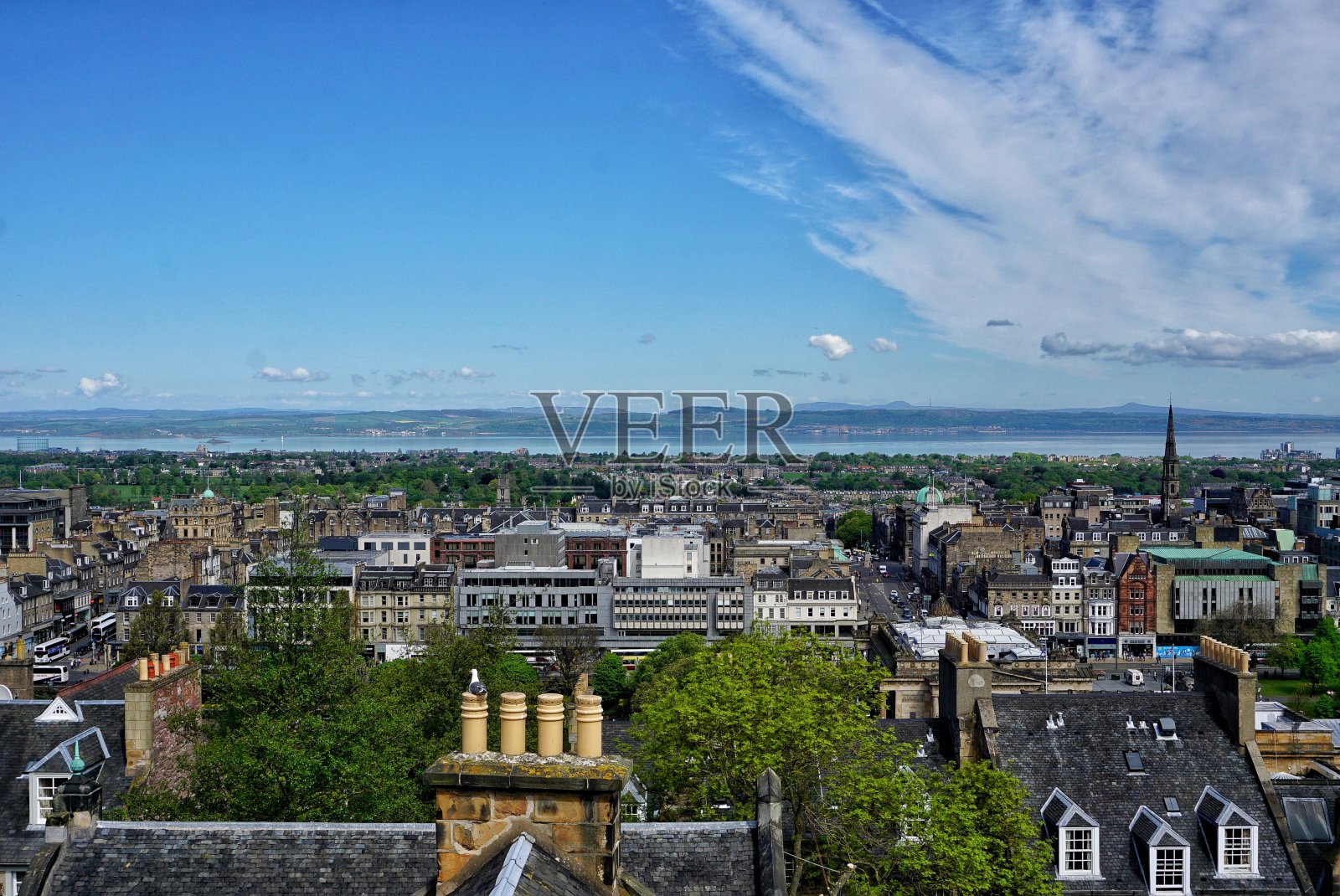 爱丁堡城堡岩石上的景色照片摄影图片