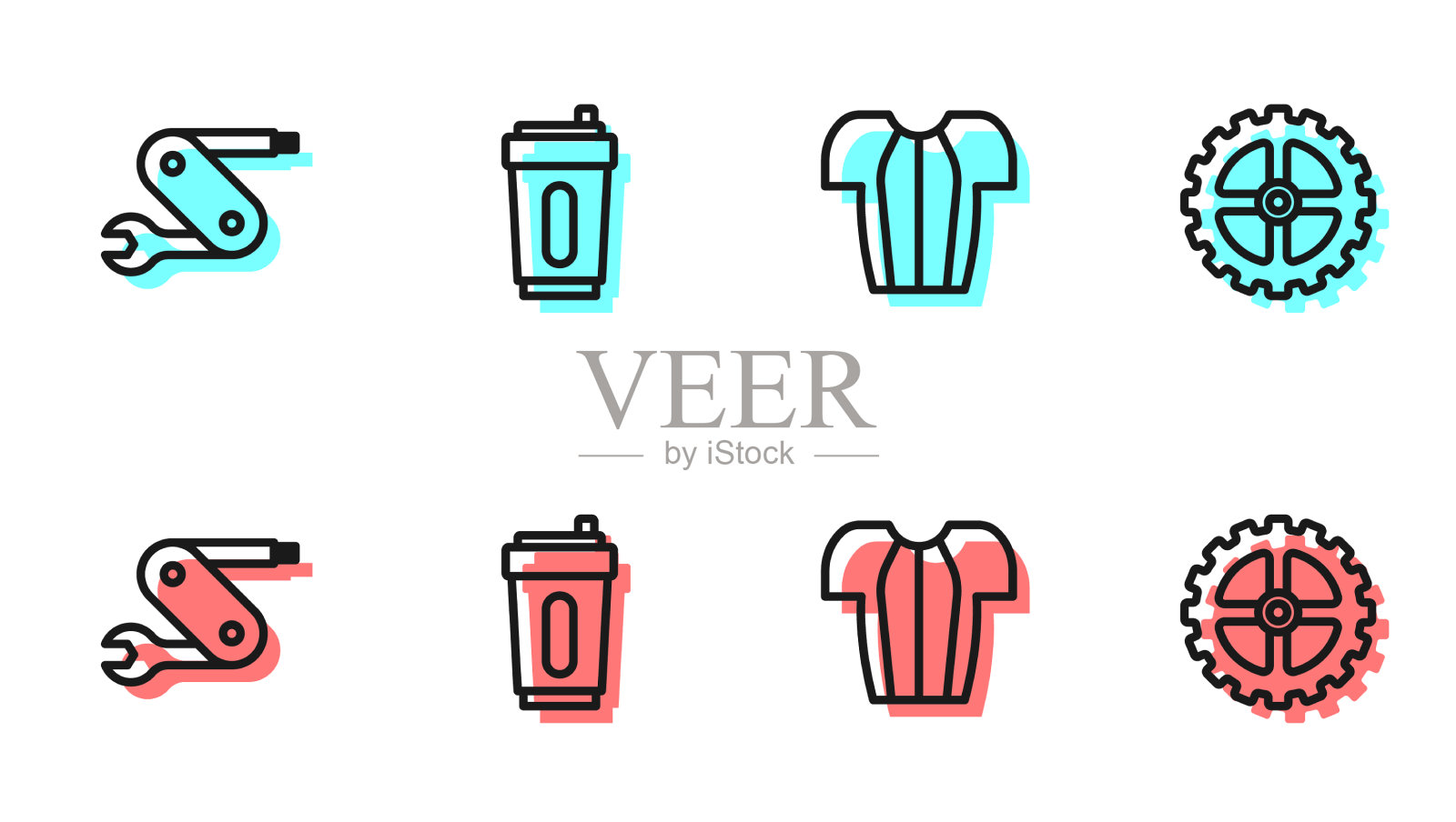 集线自行车t恤瑞士军刀运动图标素材