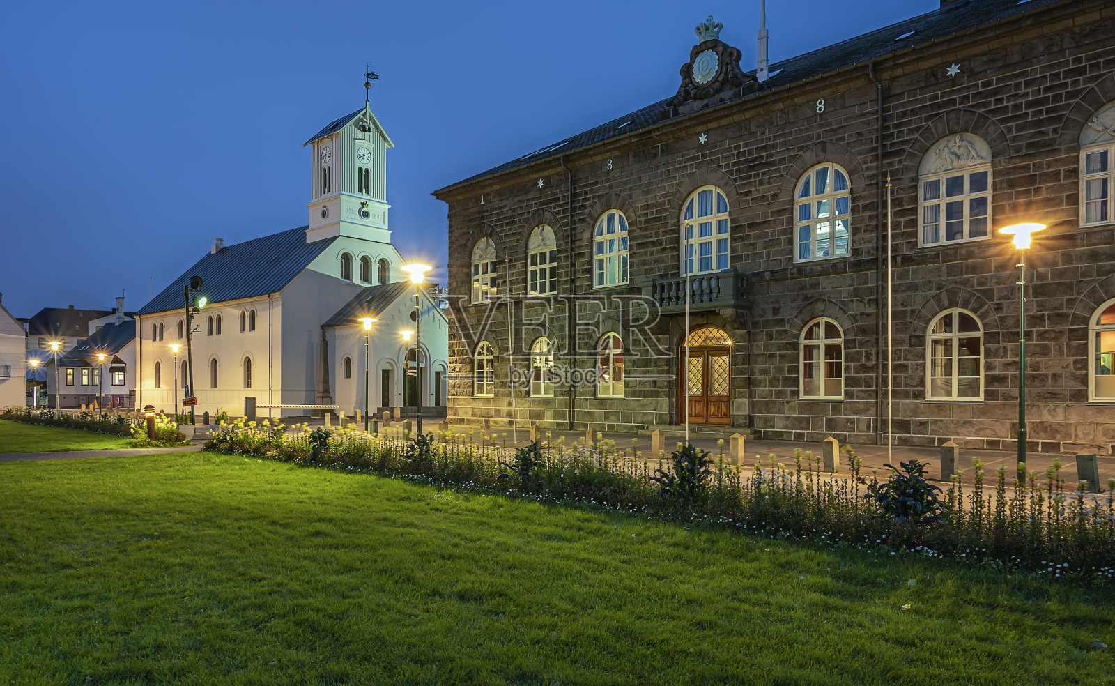 Domkirkjan 和 Althingi照片摄影图片