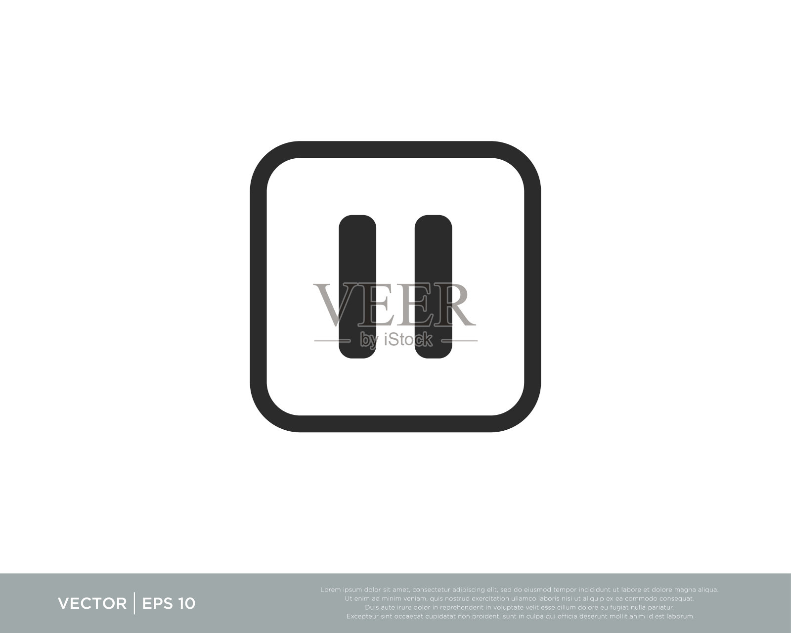 暂停图标按钮符号向量插画图片素材