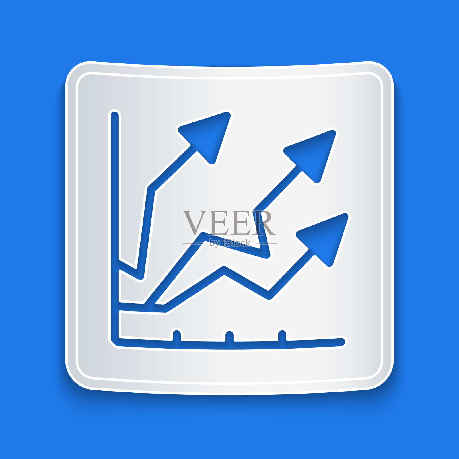 剪纸金融增长增长图标孤立图标素材