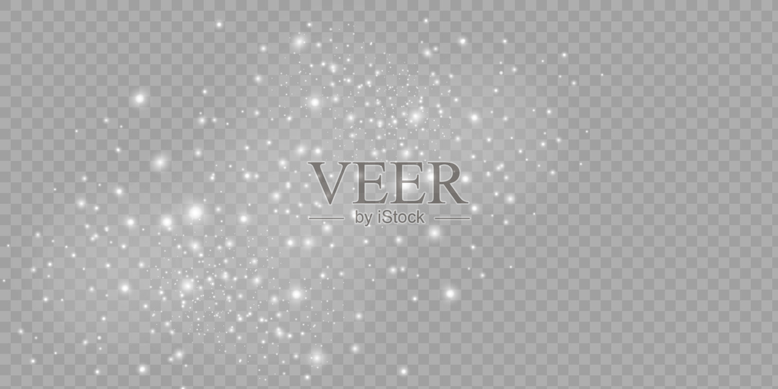 尘埃火花四射，金色的星星闪耀着特殊的光芒。在透明背景上的矢量闪光。圣诞灯的效果。闪闪发光的魔法尘埃颗粒。插画图片素材