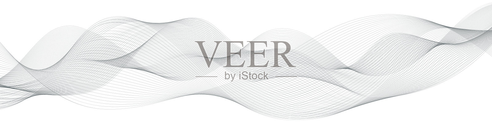 波状的漩涡，灰色的嗖嗖声。风透明面纱，水汽踪迹，孤立在白色背景上。频率声波，现代旗帜的设计元素。矢量图插画图片素材