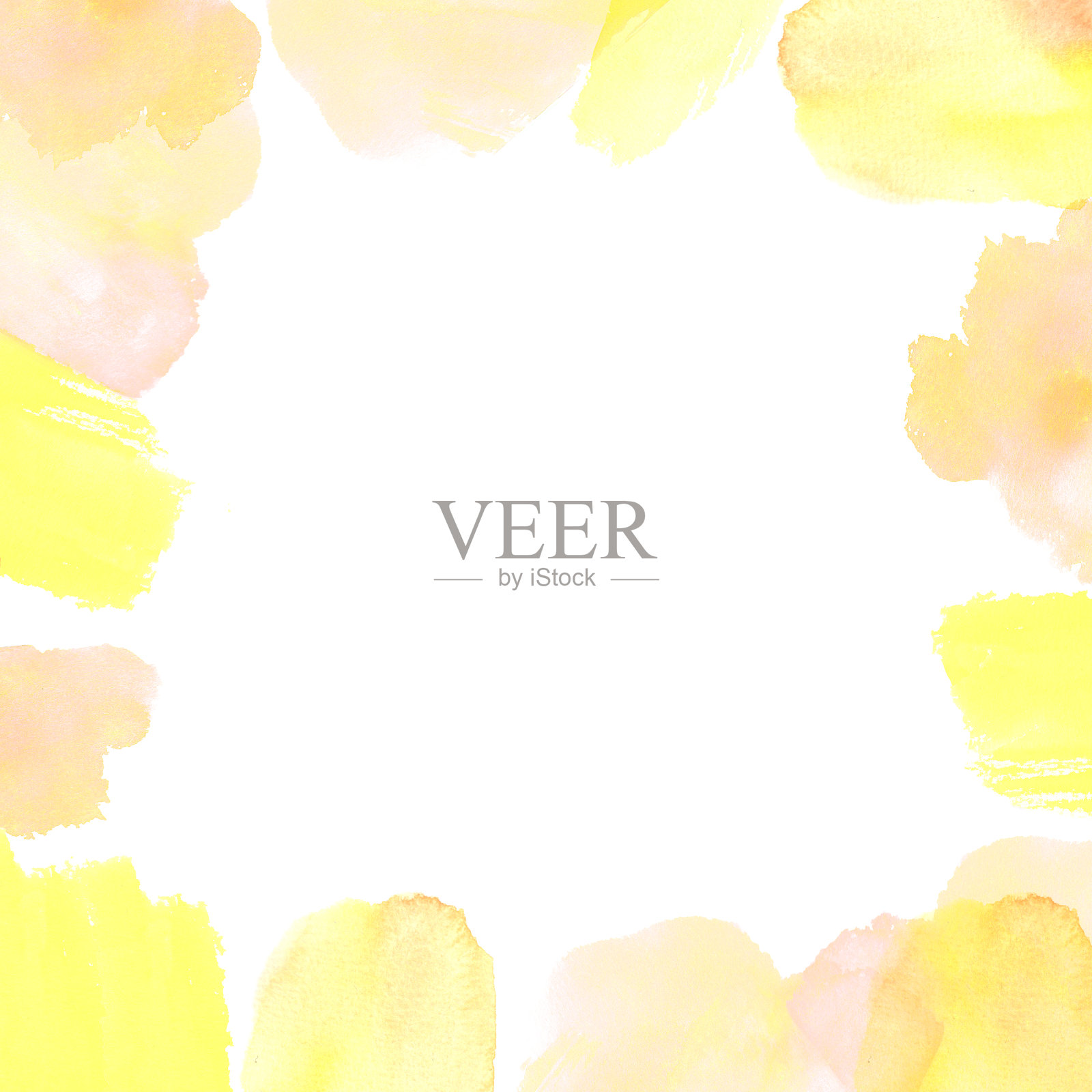 用水彩绘制的暖色框架插画图片素材