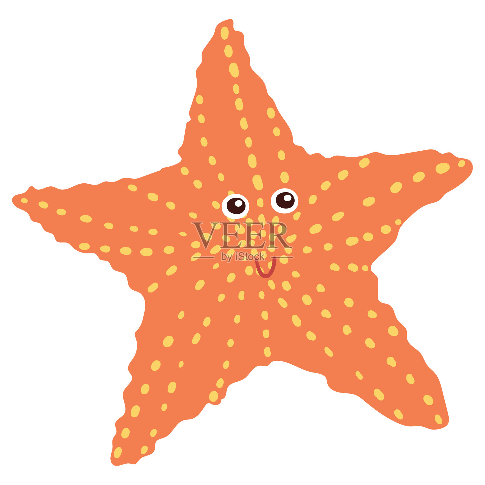 美丽的卡通插图与彩色的海洋动物星星在白色的背景上印刷设计。孩子的图形。插画图片素材