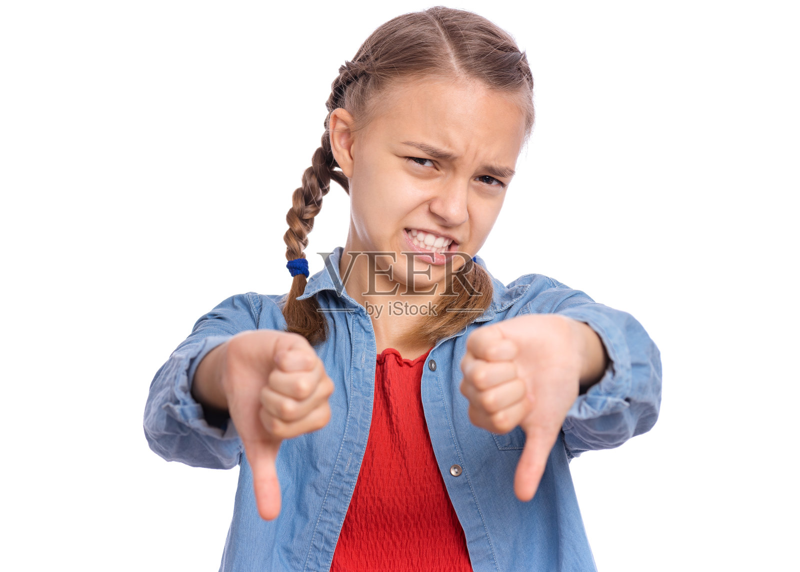 女孩的情绪和信号照片摄影图片