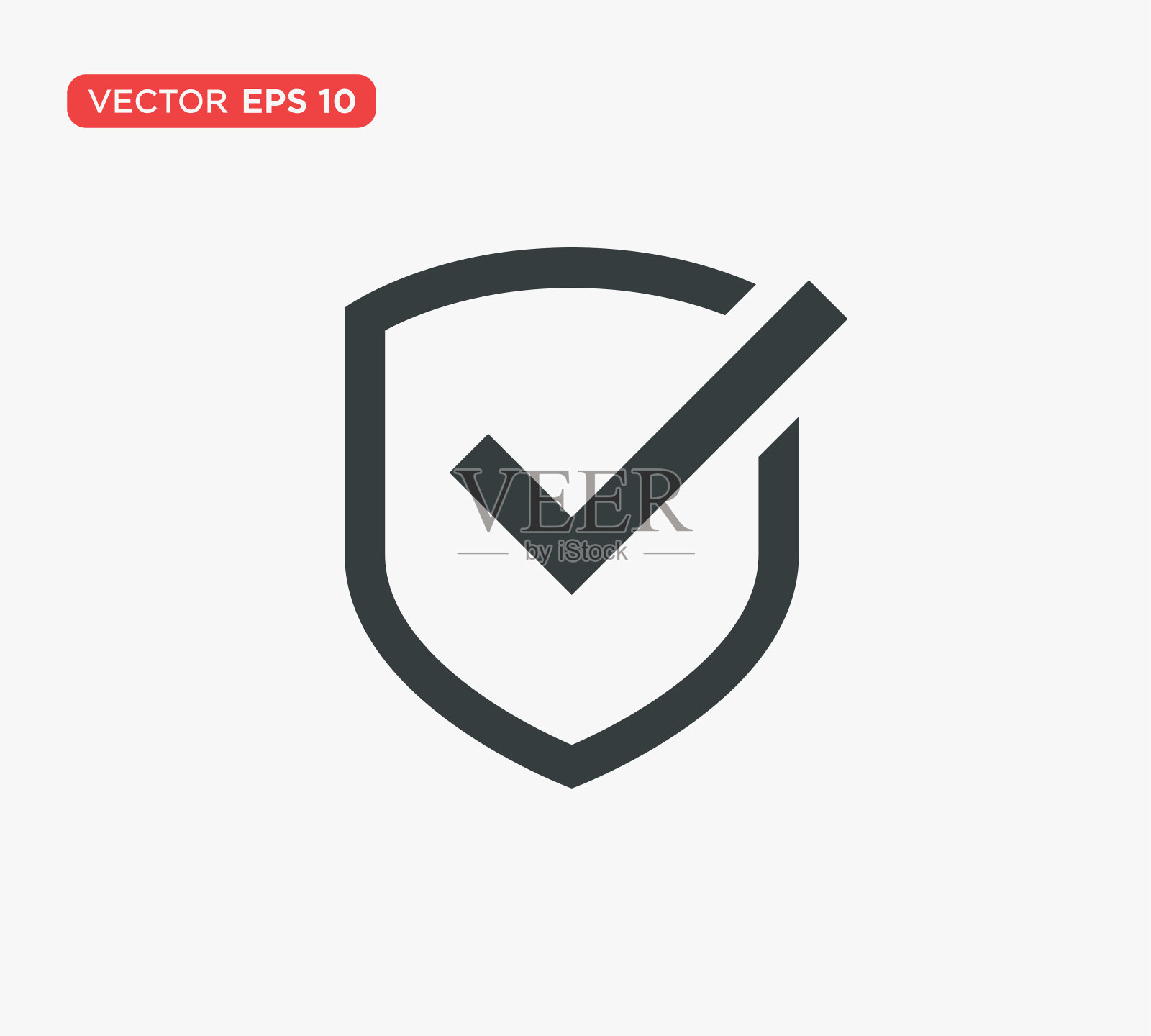 盾选中标记图标矢量插图设计编辑可调整大小EPS 10插画图片素材