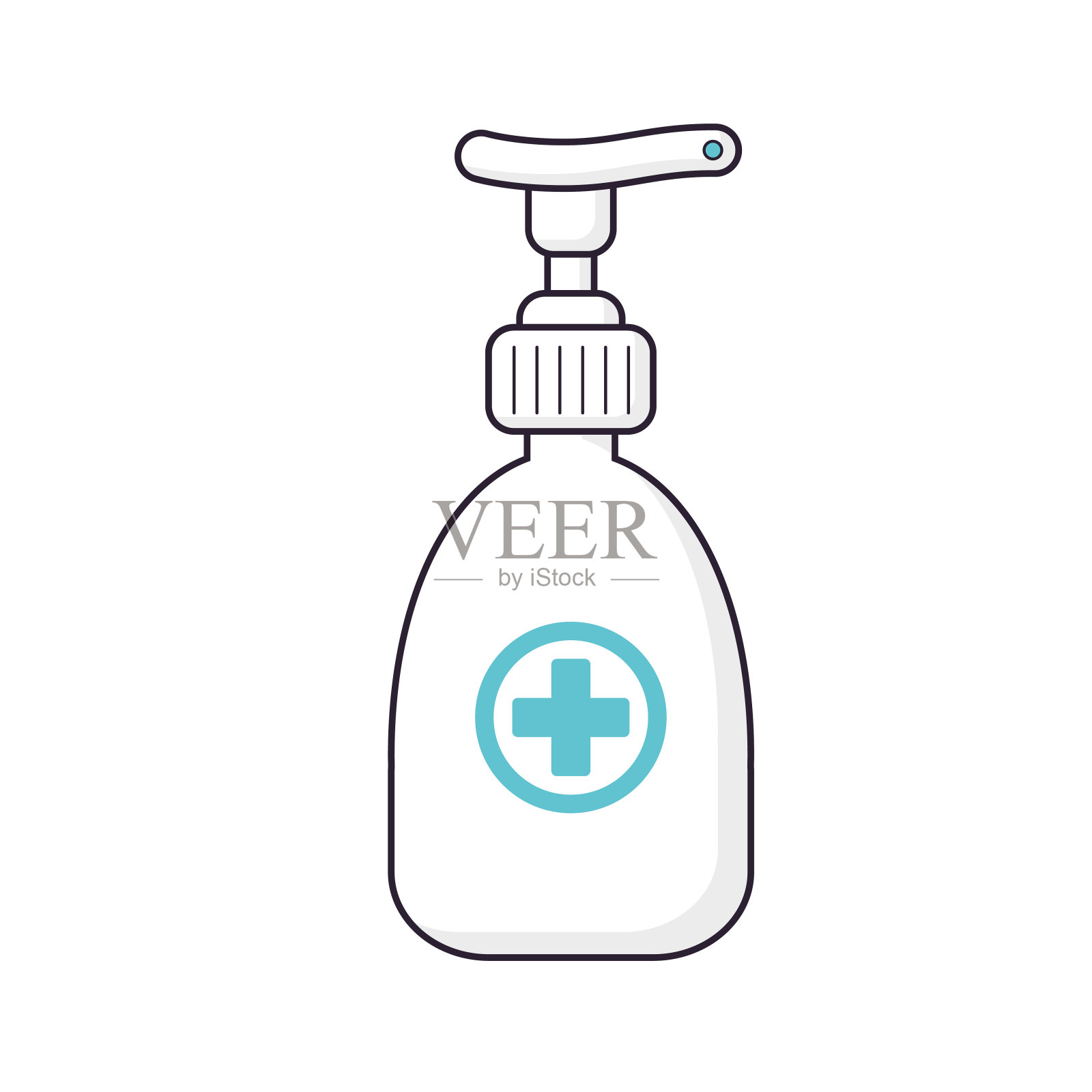 洗手液、凝胶瓶或液体肥皂插画图片素材