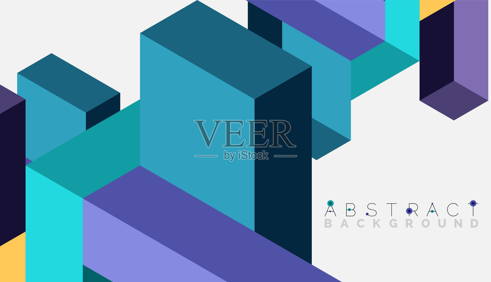 抽象的背景。三维立方体，立方体元素和块。壁纸，横幅，背景，登陆页的技术或商业概念插画图片素材