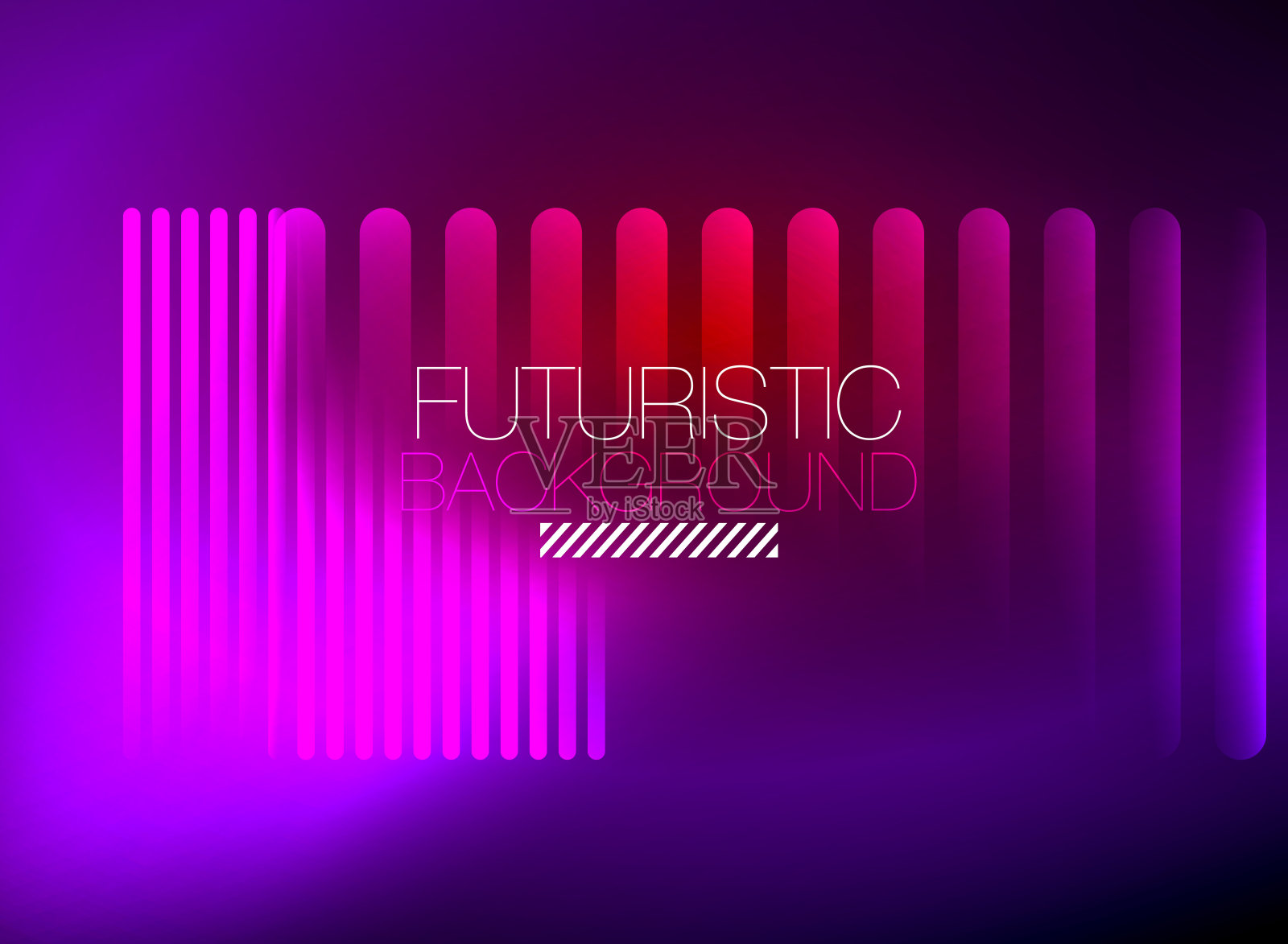 明亮的霓虹灯彩色技术抽象背景，闪亮的霓虹灯线在黑暗的背景插画图片素材