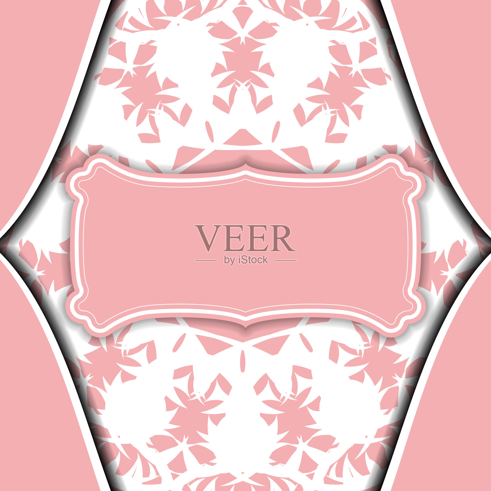 贺卡模板粉红色豪华的白色图案为您的设计。插画图片素材