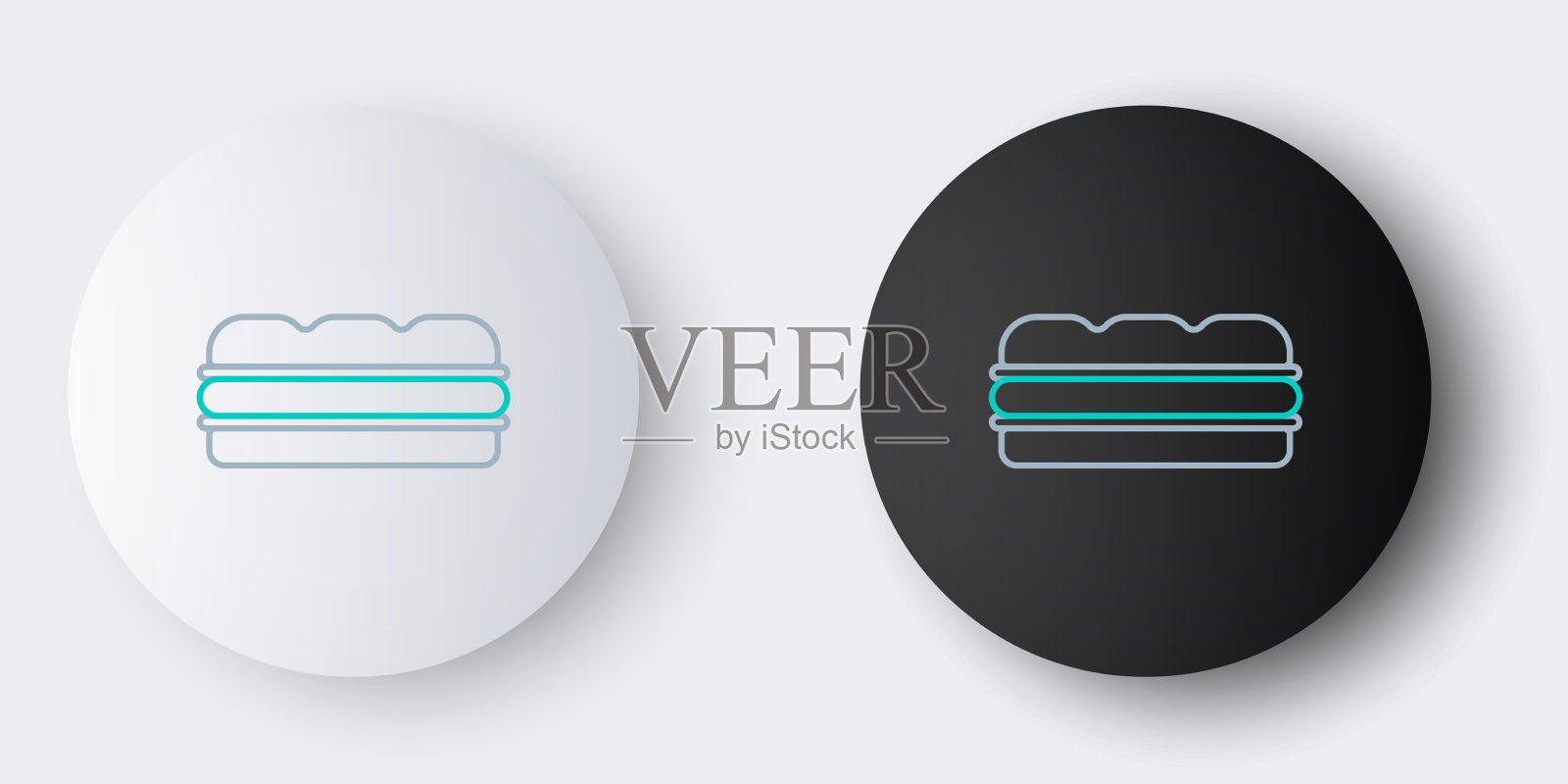 线三明治图标孤立在灰色背景图标素材