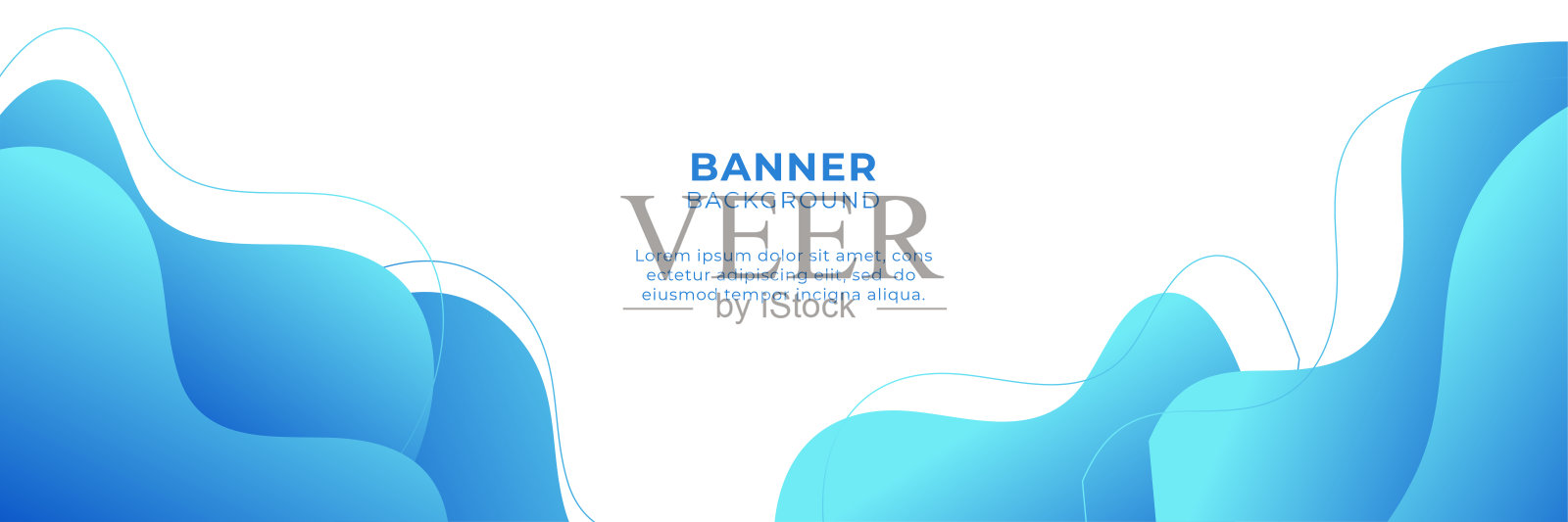 现代抽象渐变深蓝色技术旗帜背景插画图片素材