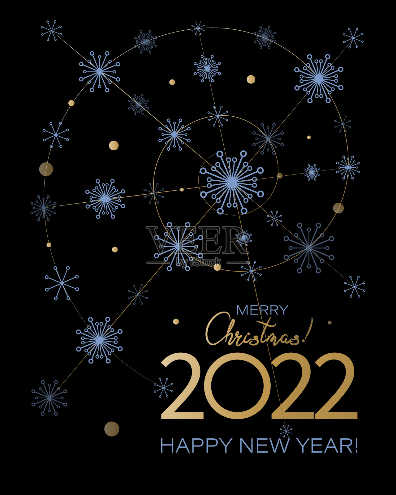 新年贺卡。螺旋2022。圣诞节的背景是雪花。快乐的寒假。设计模板素材