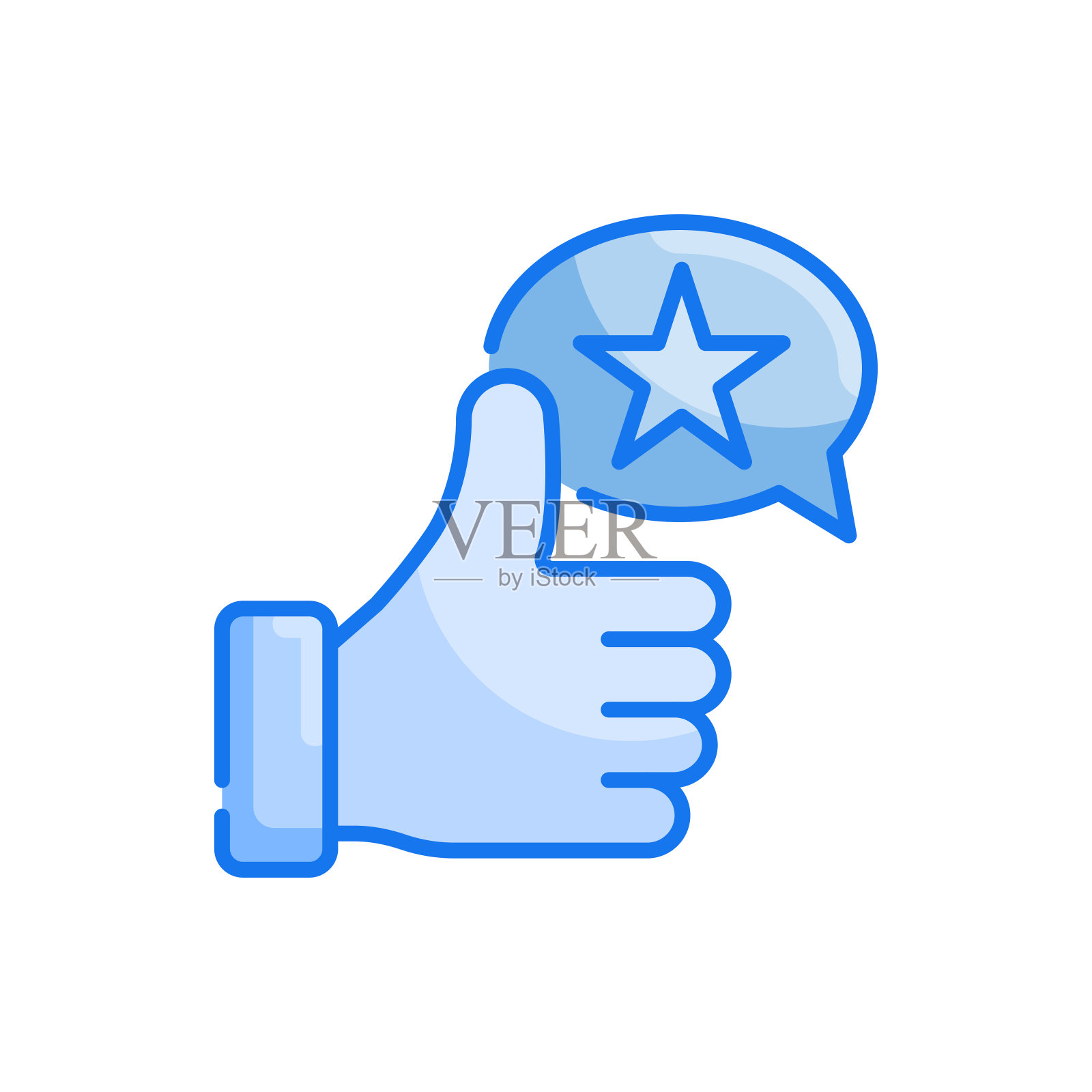 积极互动矢量蓝色图标风格插图。EPS 10个文件图标素材