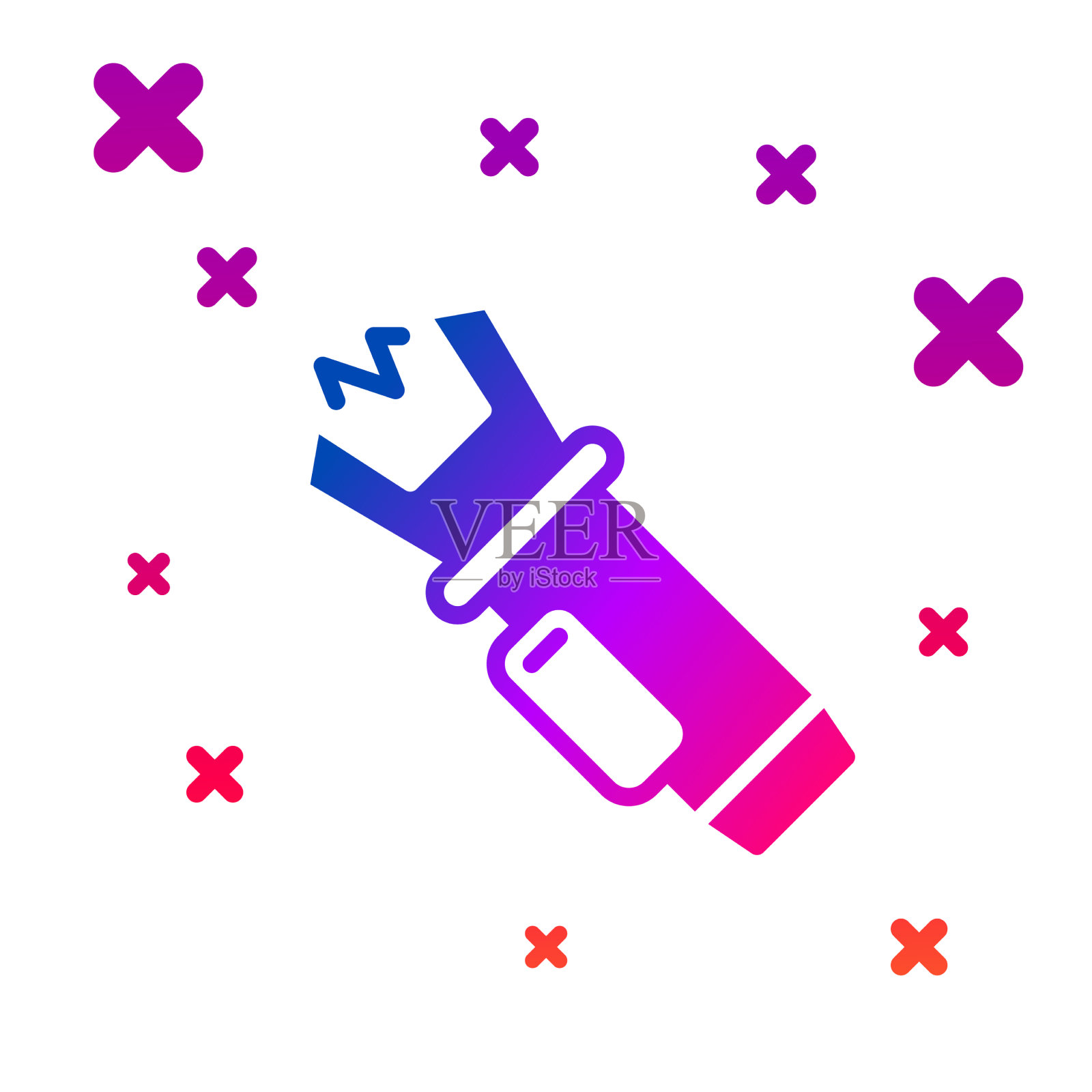 彩色警用电击器图标隔离上图标素材