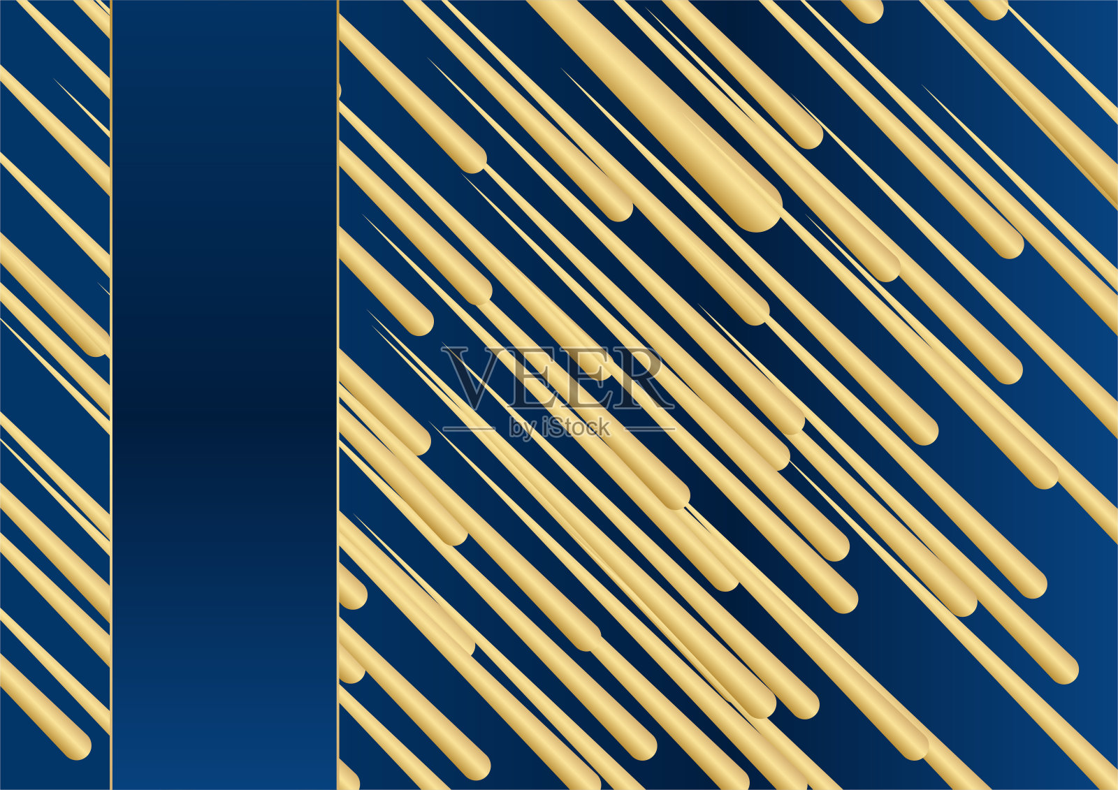 蓝色和金色抽象的业务演示背景。抽象图案奢华深蓝色，金色背景。色彩鲜艳的金色闪光半色调纹理与闪亮的现实的黄金元素。插画图片素材
